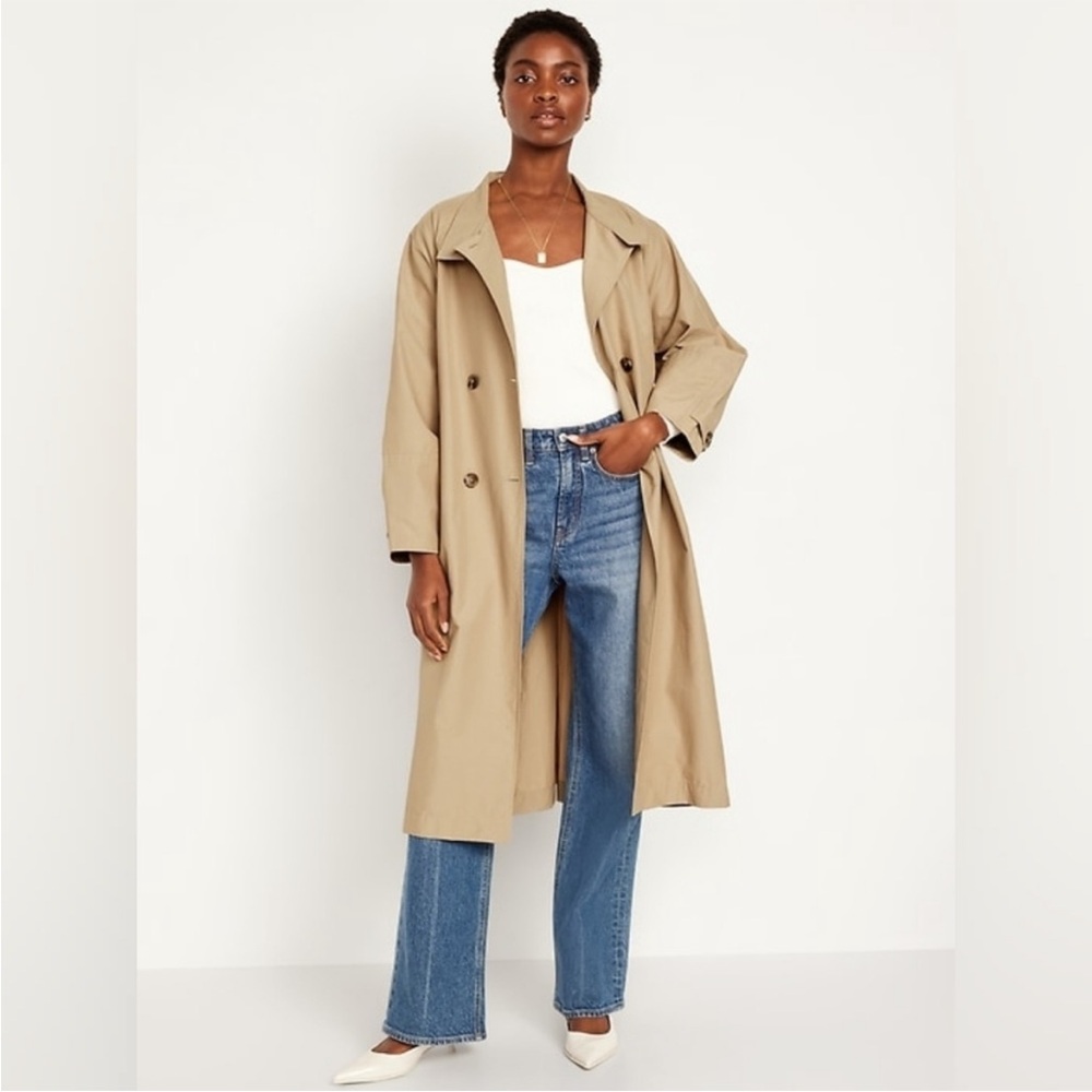 Old Navy Tan Trench Coat | Oversized